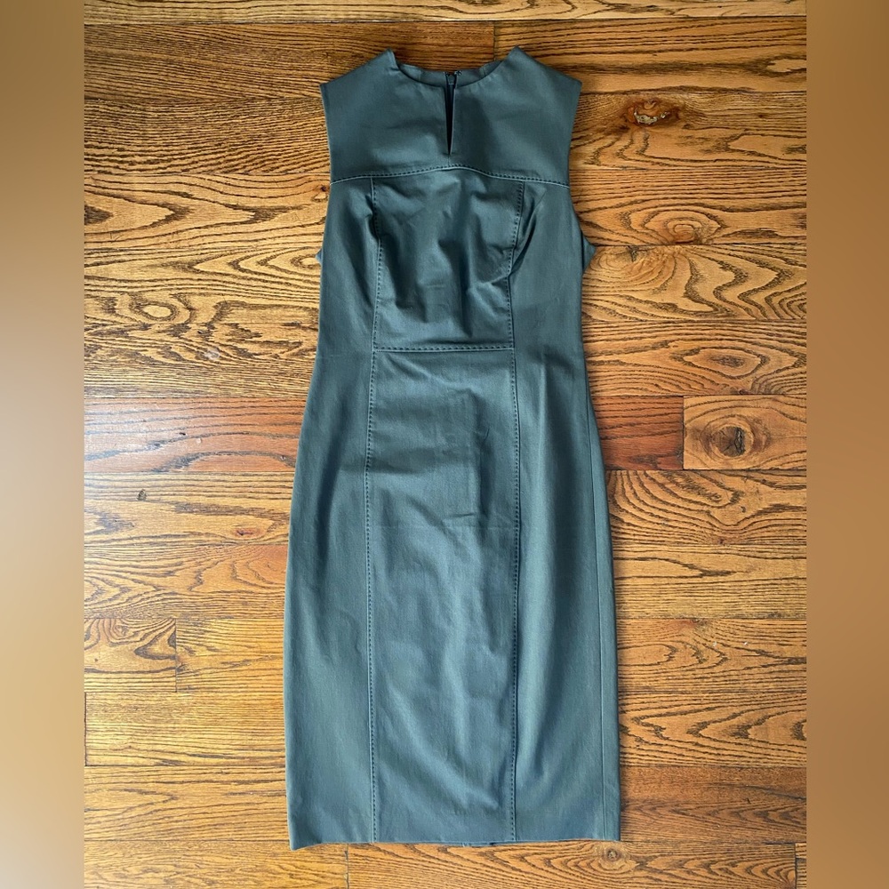 Banana Republic Olive Green Sheath Midi Dress - Like New - Size 6